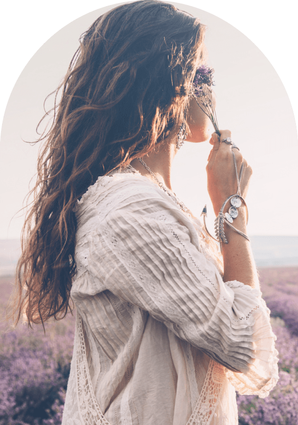 person holding flower